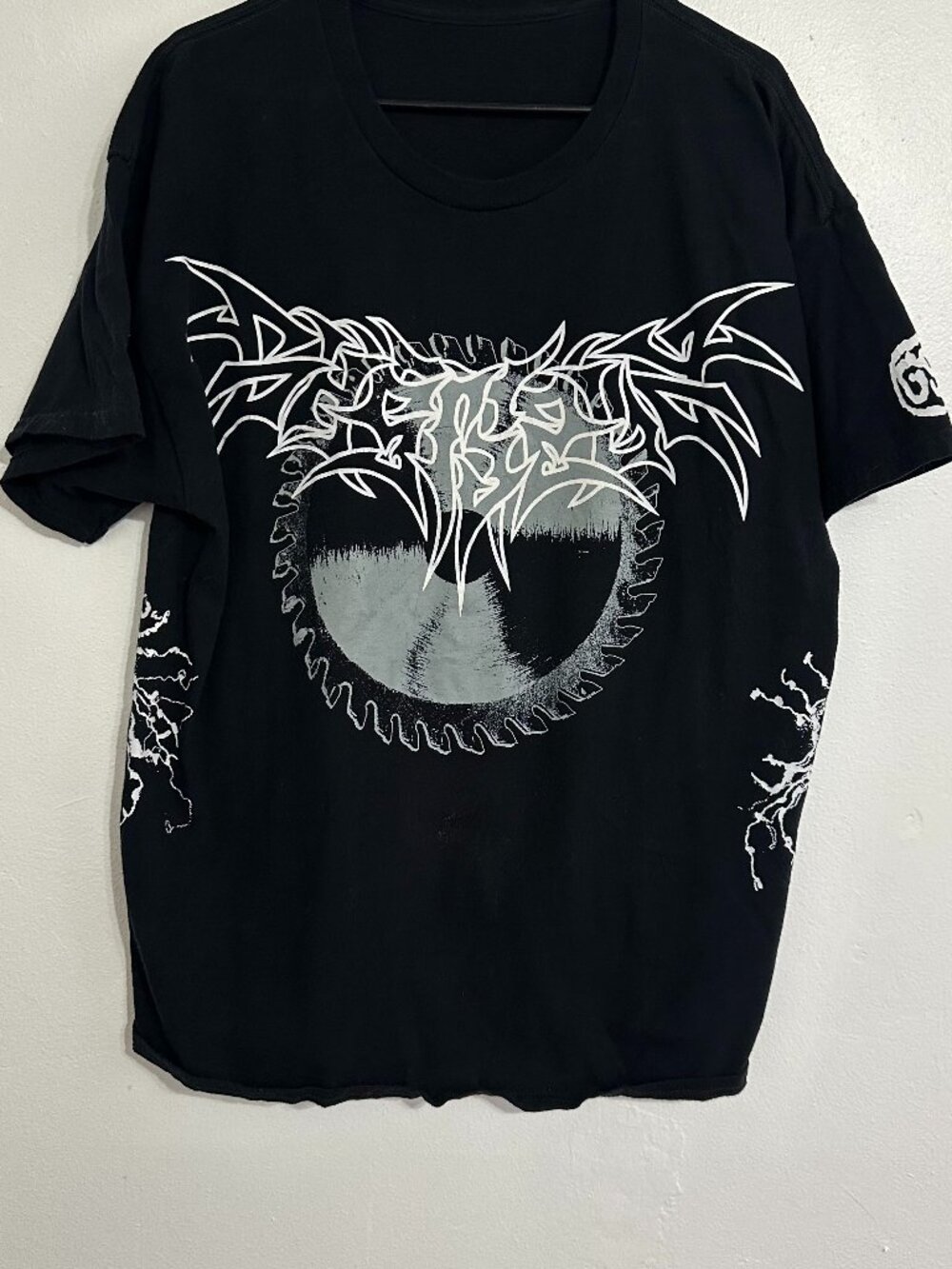 Black Oversized Abstract Gothic Graphic T-Shirt